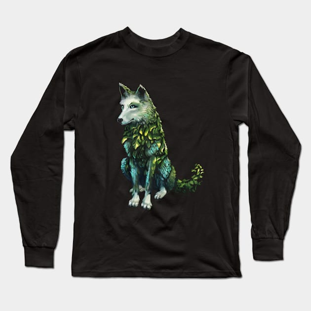 Forest Wolf Long Sleeve T-Shirt by ThinkingSimple